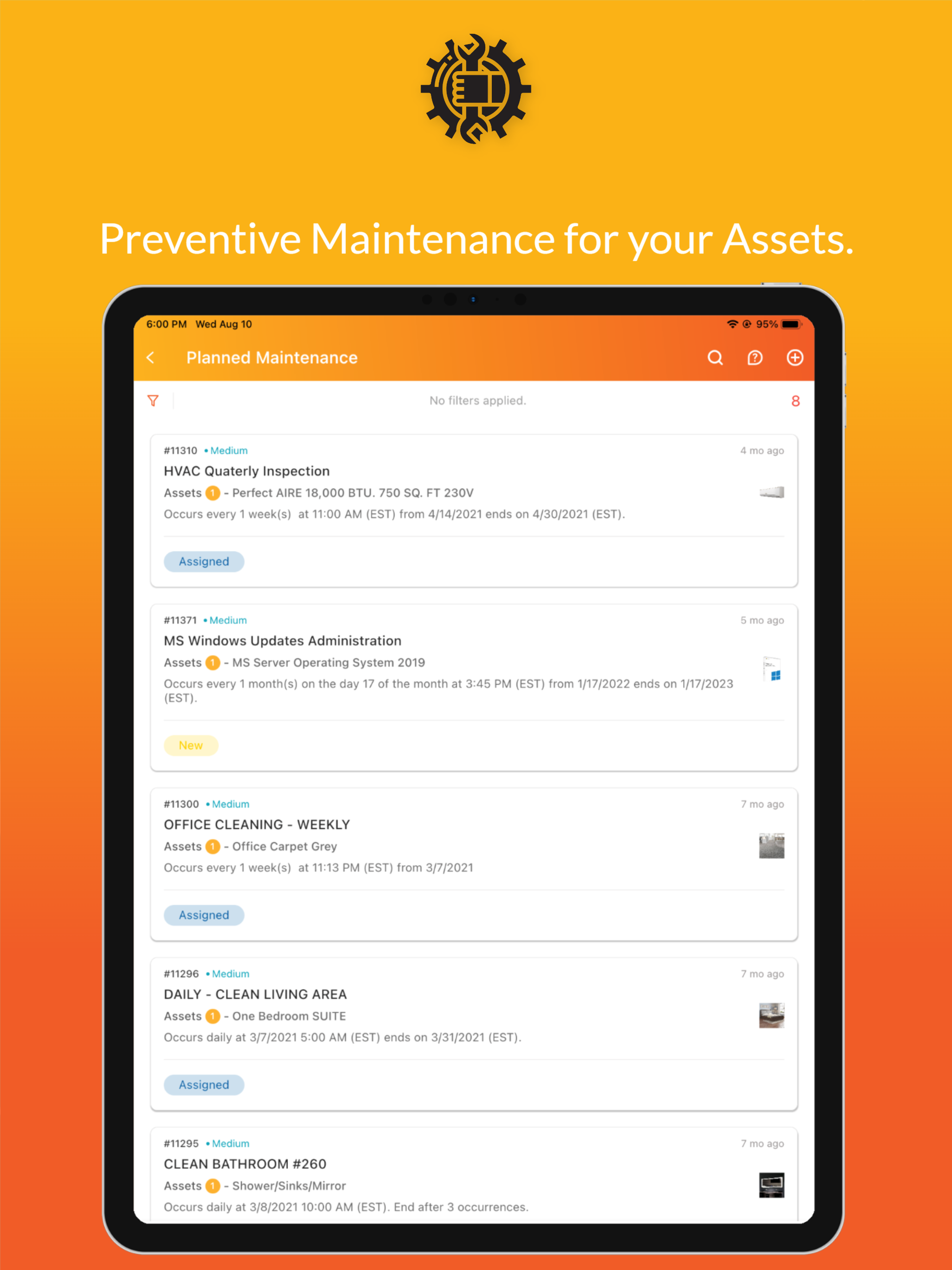 screenshot of Zunaso Work Order